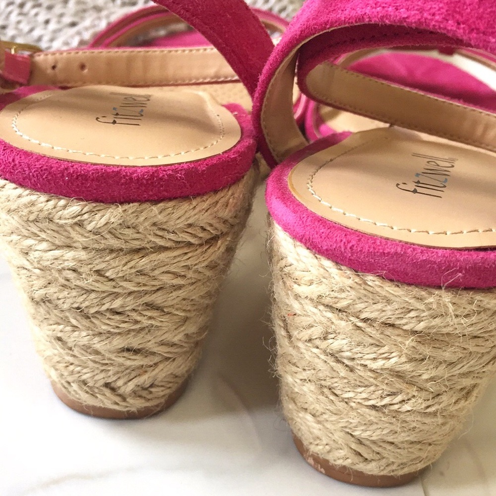 Fitzwell Emma Fuschia Wedge Espadrille - Picture 9 of 14